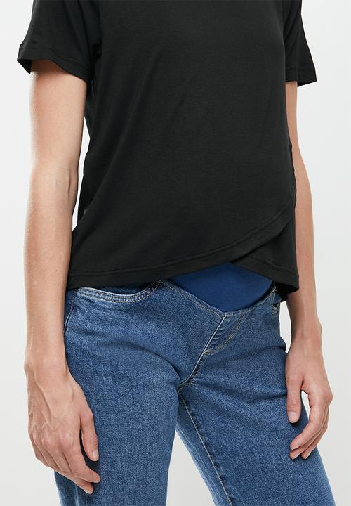 Superbalist - Wrap feeding tee - black