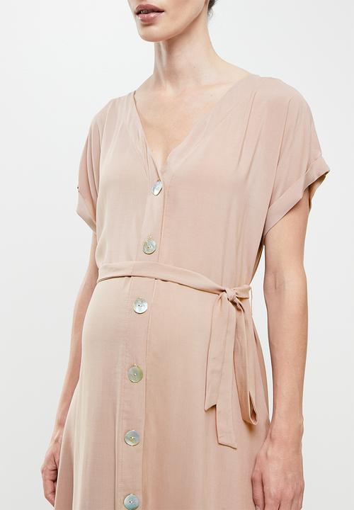 edit Maternity - V-neck dress - bark