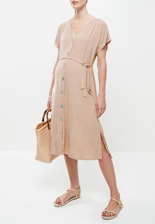 edit Maternity - V-neck dress - bark