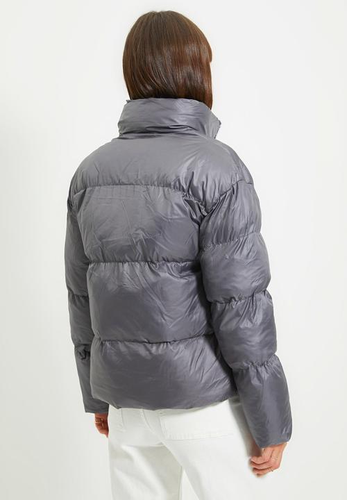 Trendyol - Oversized stand up collar down jacket - anthracite