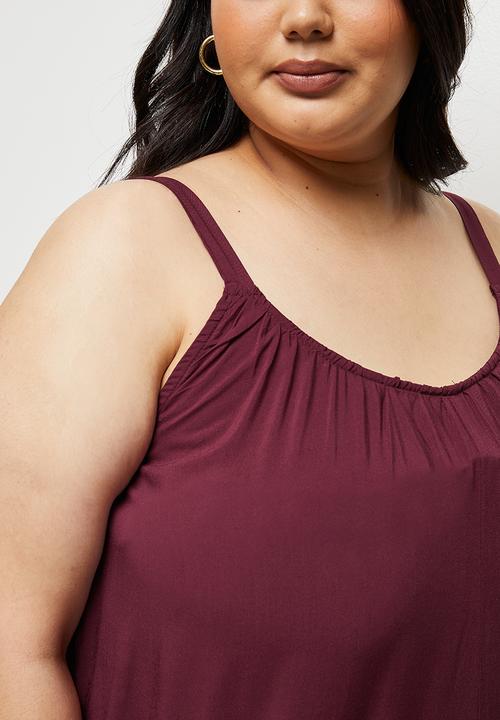 edit Plus - Oversized woven jumpsuit - berry