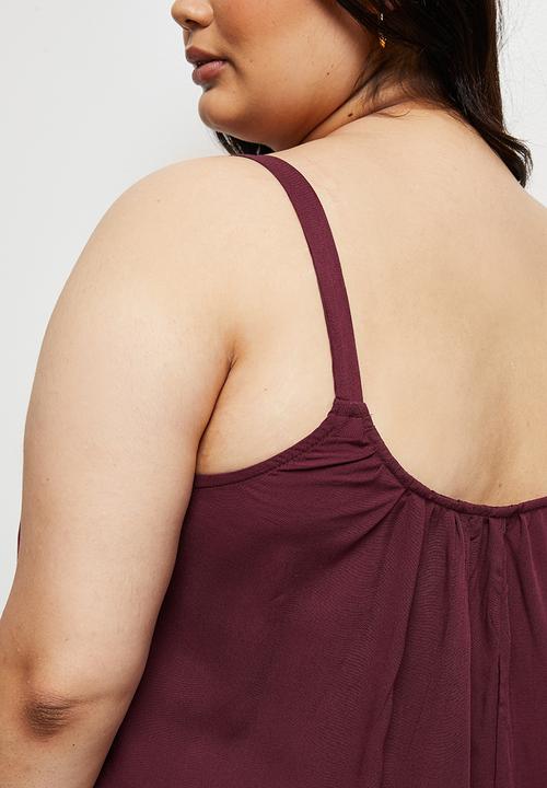 edit Plus - Oversized woven jumpsuit - berry