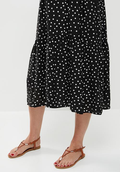 edit Maternity - Swing dress - white polka dot