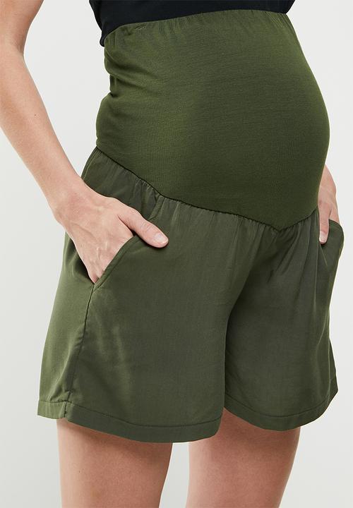 Superbalist - Maternity easy pull on shorts - khaki