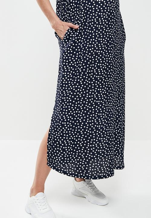 Superbalist - Maternity high neck trapeze dress - navy & white 