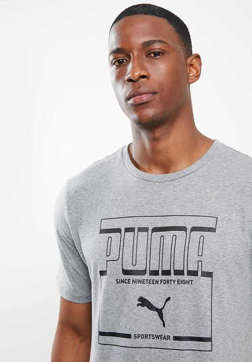 PUMA - Puma graphic tee - medium gray heather