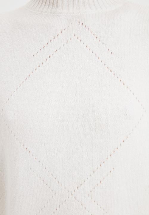Trendyol - Turtleneck knit sweater - white