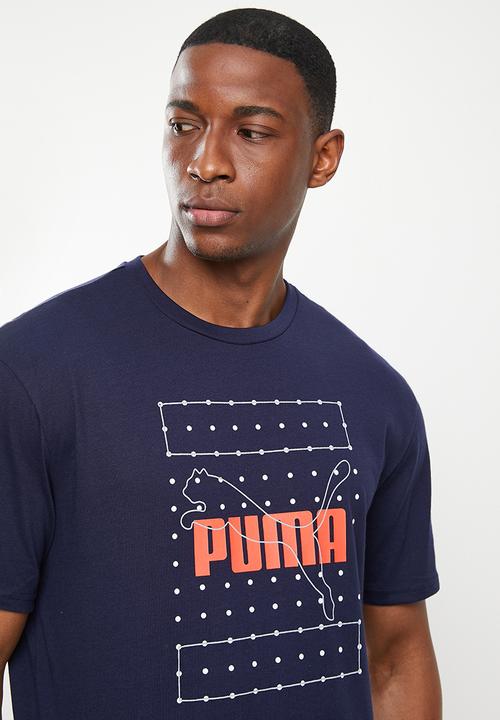 PUMA - Reflective graphic tee - peacoat