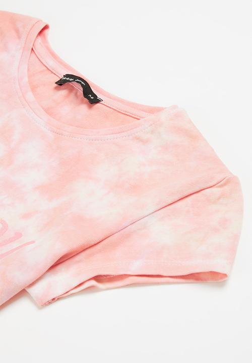 SISSY BOY - Oliana basic round neck tee - pink & white