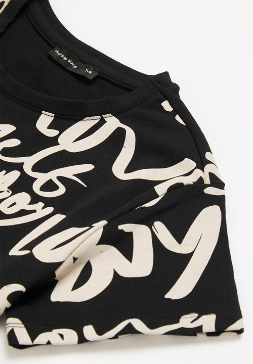 SISSY BOY - Rikki round neck tee - black & white