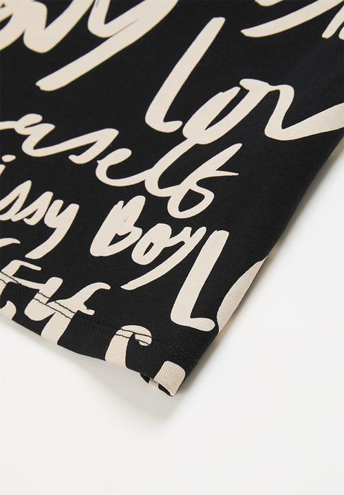 SISSY BOY - Rikki round neck tee - black & white