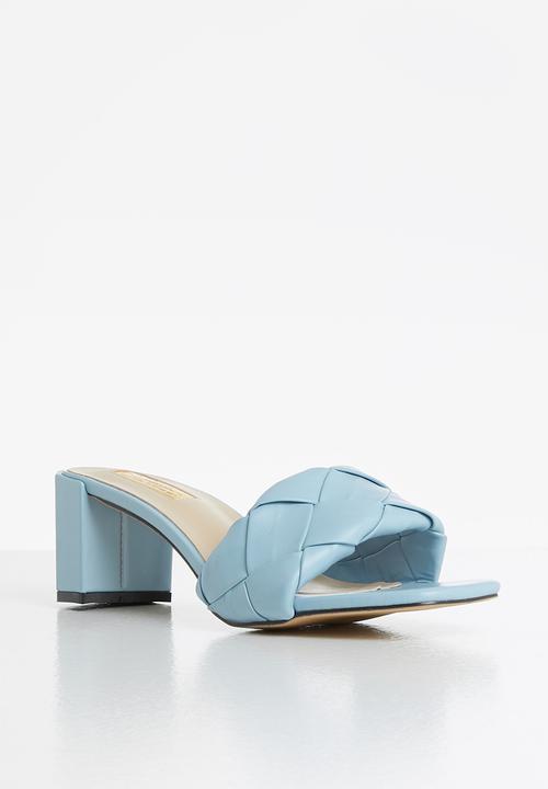 Seduction - Woven block heel mule - petrol blue