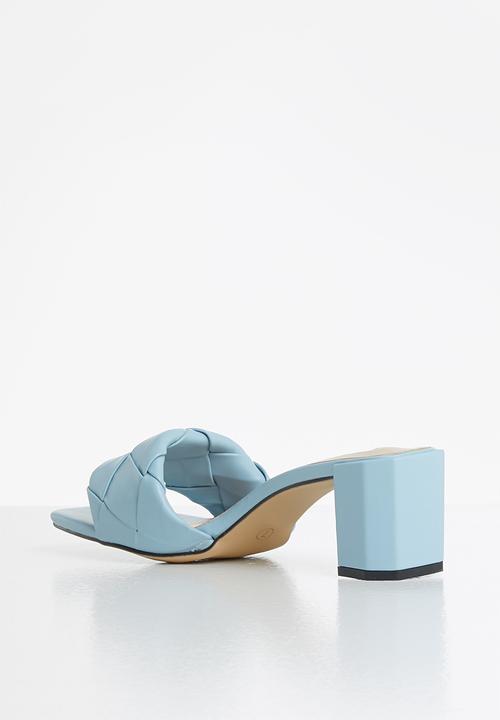 Seduction - Woven block heel mule - petrol blue