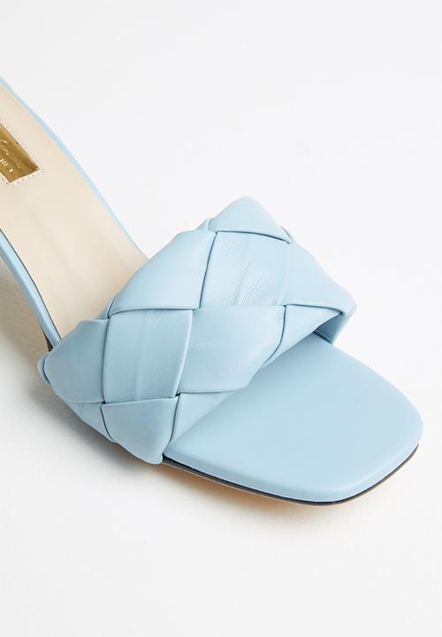 Seduction - Woven block heel mule - petrol blue