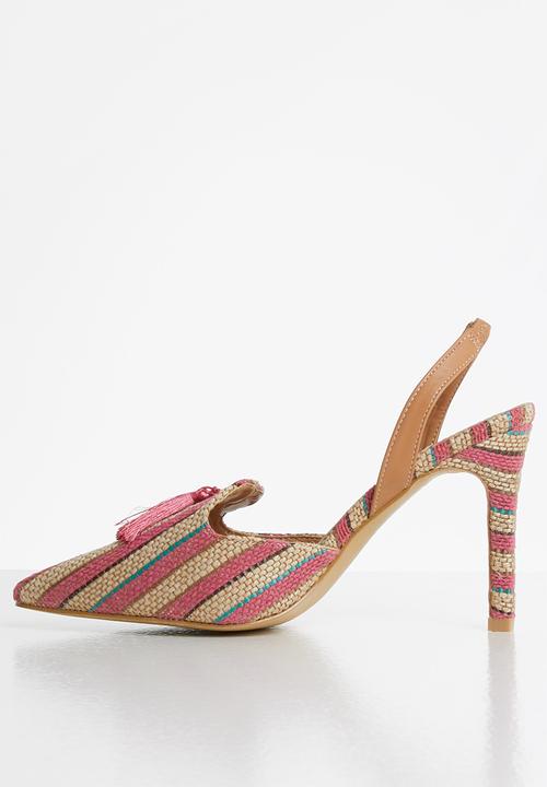 Seduction - Stripe slingback stiletto heel - multi
