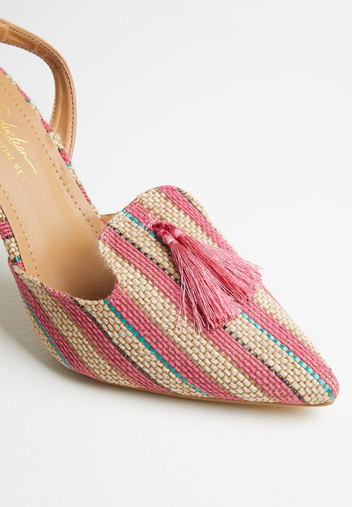 Seduction - Stripe slingback stiletto heel - multi