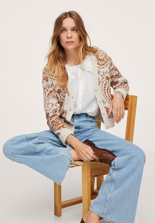 MANGO - Cardigan paisley - light beige