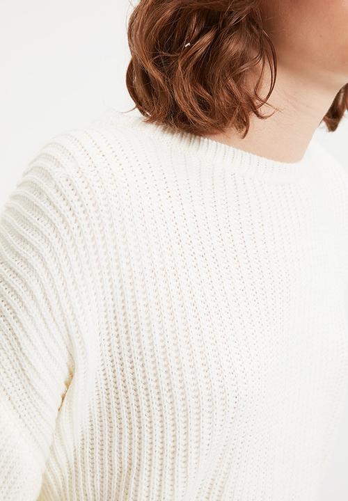 Trendyol - Crop spanish sleeve  knit sweater - ecru