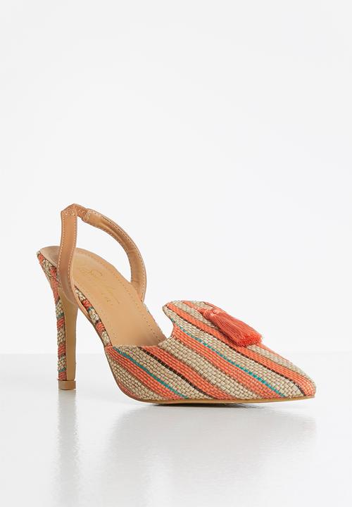 Seduction - Stripe slingback stiletto heel - multi 
