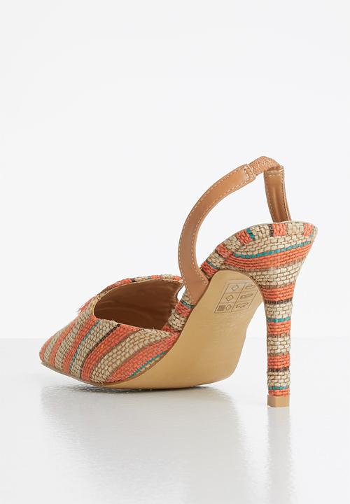 Seduction - Stripe slingback stiletto heel - multi 