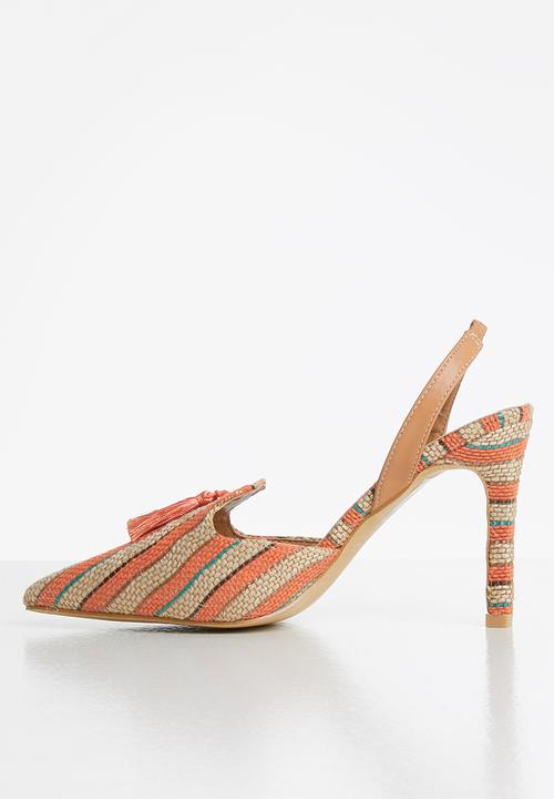 Seduction - Stripe slingback stiletto heel - multi 