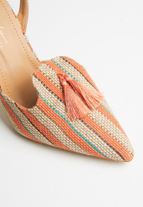 Seduction - Stripe slingback stiletto heel - multi 