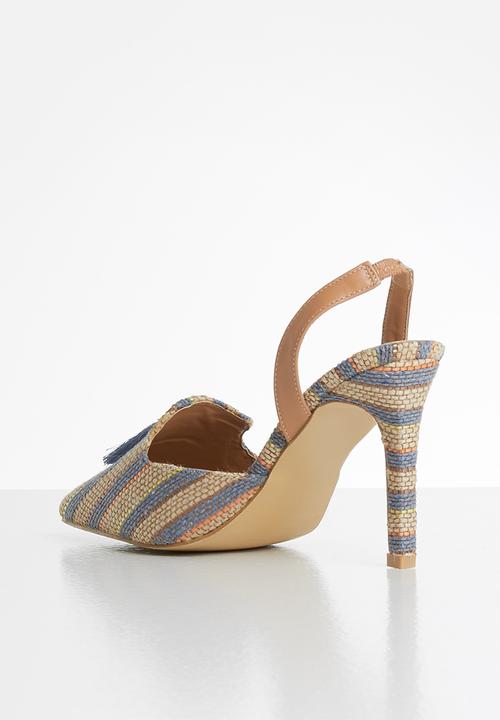 Seduction - Stripe slingback stiletto heel - multi