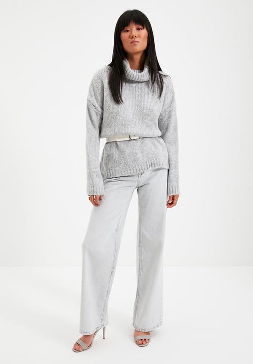 Trendyol - Turtleneck knit sweater - grey