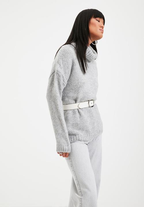 Trendyol - Turtleneck knit sweater - grey