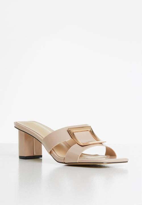 Seduction - Square tow block heel mule - neutral