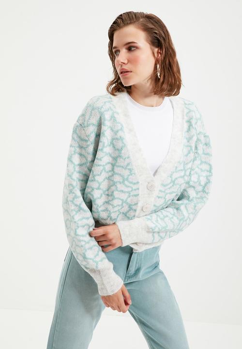 Trendyol - Jacquard knit cardigan - mint