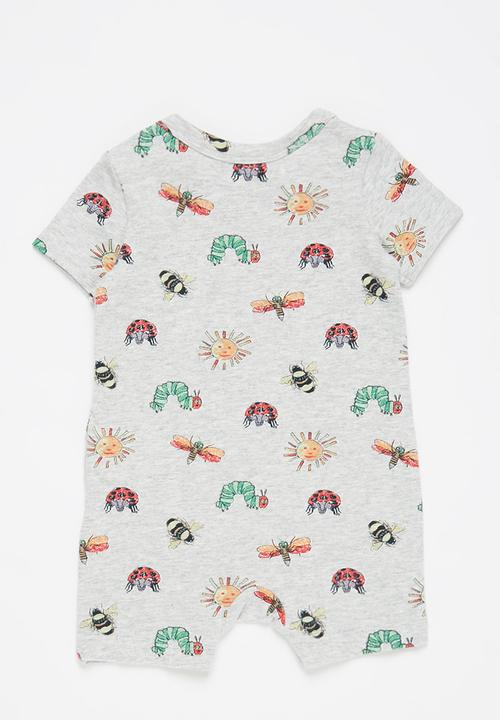 Cotton On - The short sleeve romper license  - lcn hun cloud marle/hungry insects