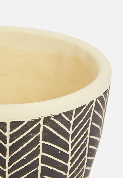 H&S - Mini pattern planter - chevron etched