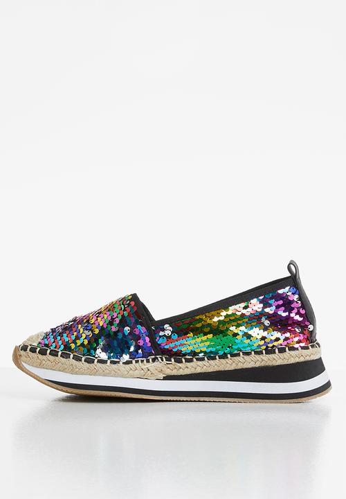 Seduction - Sequin flatform espadrille - multi 