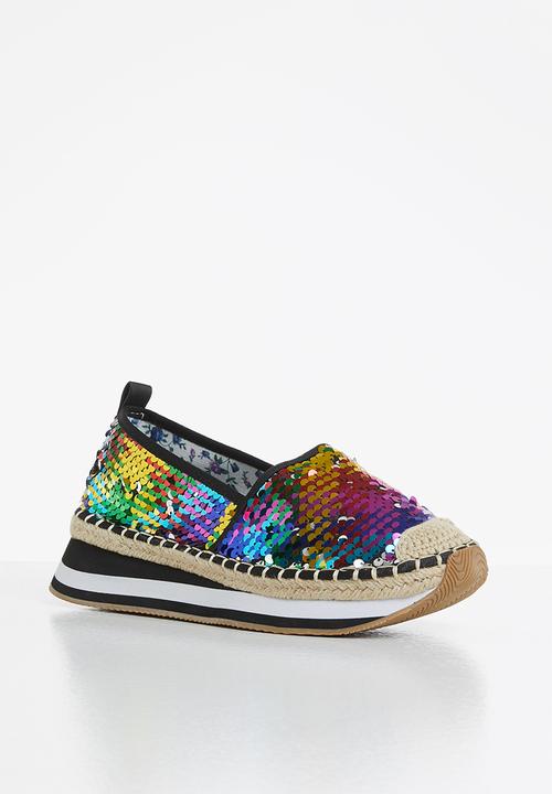 Seduction - Sequin flatform espadrille - multi 