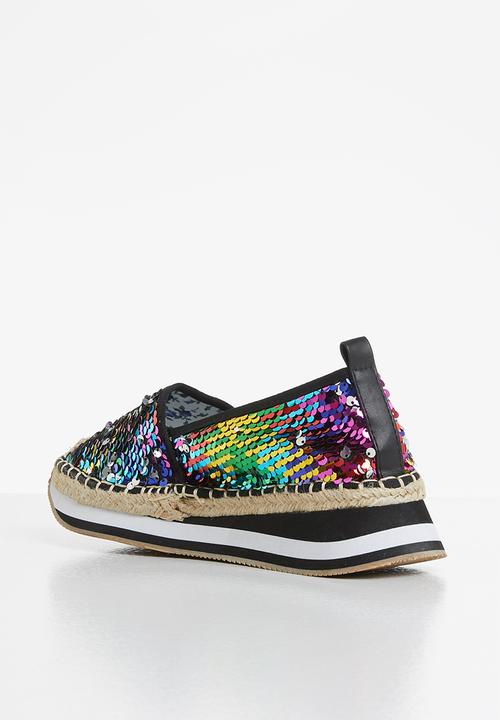 Seduction - Sequin flatform espadrille - multi 
