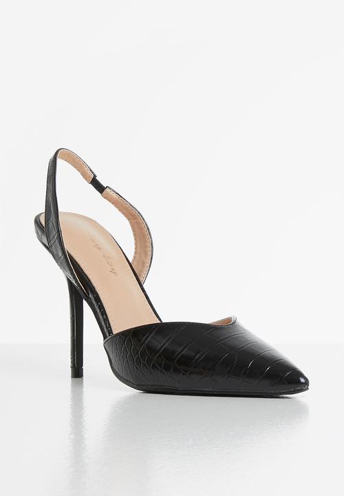 SISSY BOY - Party croc slingback court - black