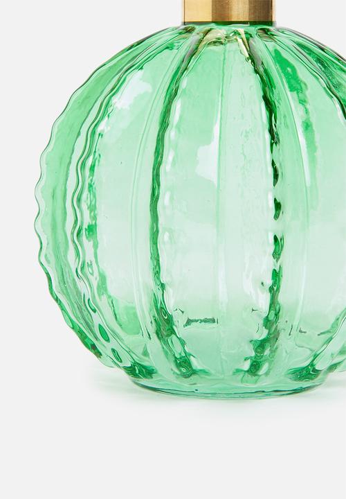 H&S - Golden neck glass vase - green