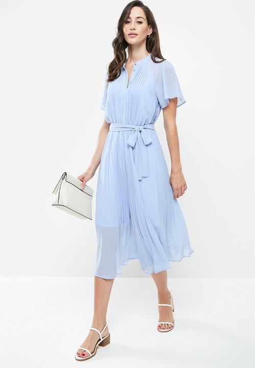 ONLY - Aida short sleeve midi dress - blue fog
