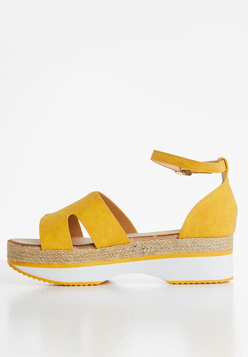 Seduction - Ankle strap espadrille sandal - mustard