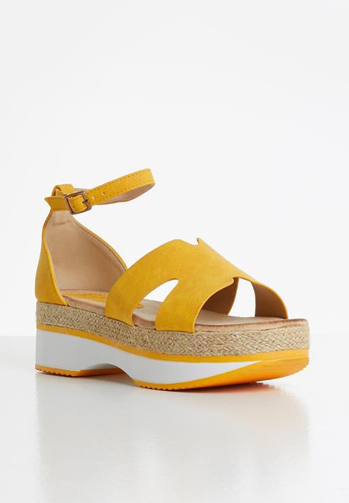 Seduction - Ankle strap espadrille sandal - mustard