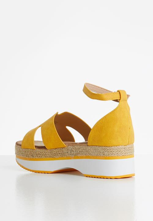 Seduction - Ankle strap espadrille sandal - mustard