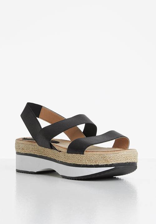 Seduction - Slingback flatform sandal - black