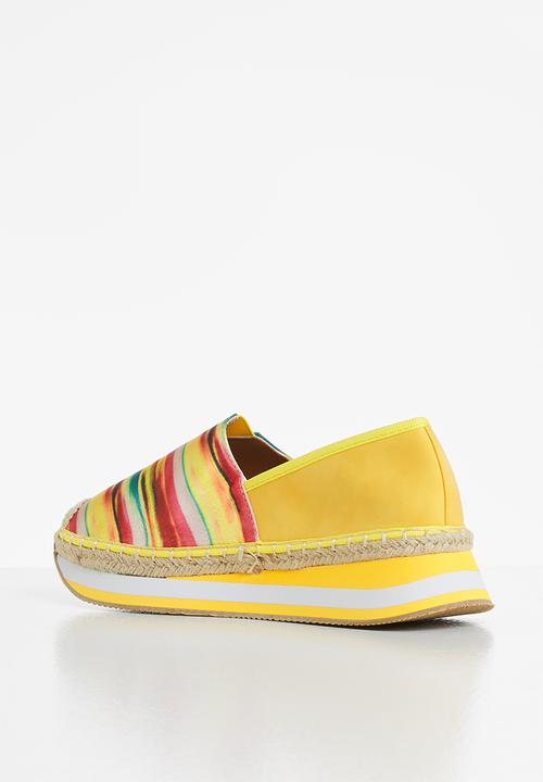 Seduction - Printed flatform slip-on - yellow