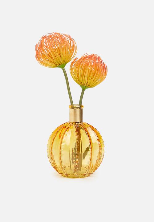 H&S - Golden neck glass vase - mustard