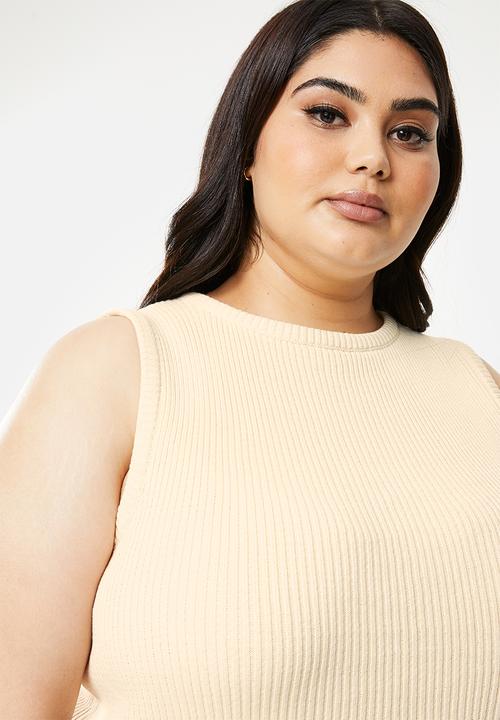 Me&B - Plus knitted rib vest - milk