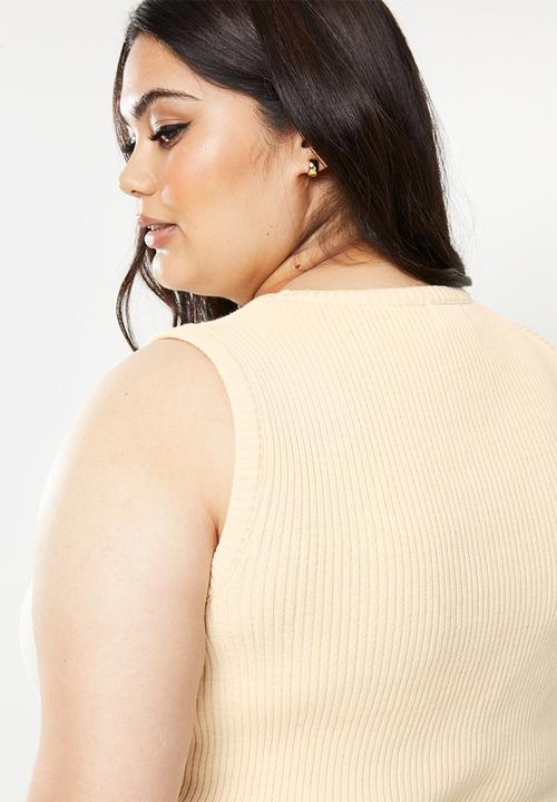Me&B - Plus knitted rib vest - milk