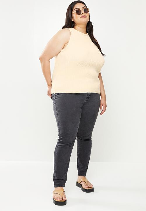 Me&B - Plus knitted rib vest - milk