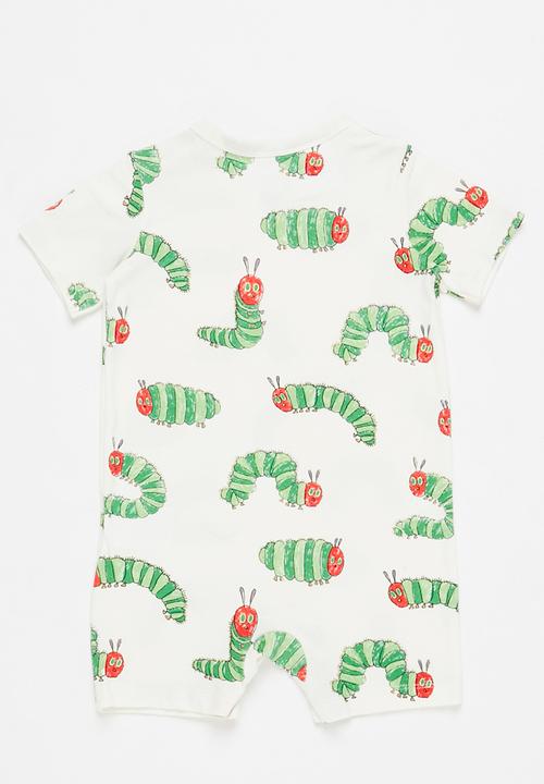 Cotton On - The short sleeve romper license - white & green