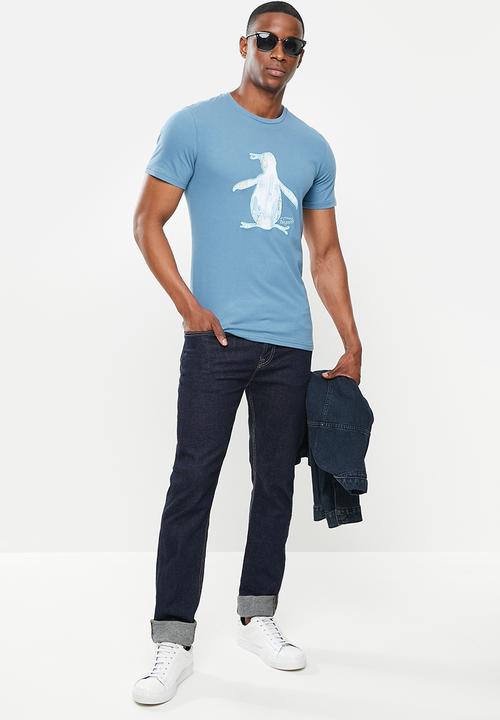 Original Penguin - Surf applique tee - coppen blue